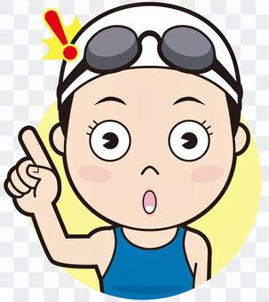 Pointing female swimmer (inspired) Pointing female swimmer (inspired)