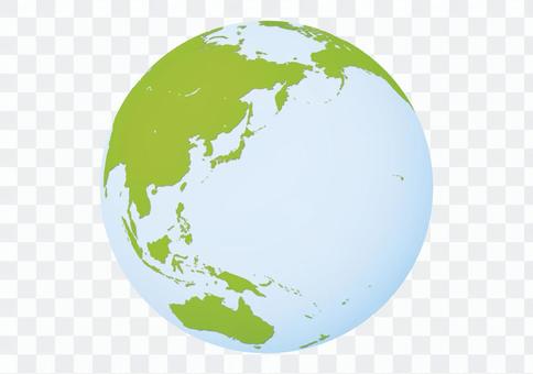 世界地図 日本中心立体的 Free Download Illustac