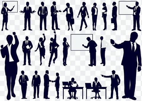 Business people silhouette set Business people silhouette set