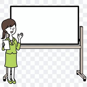 Women with whiteboard and suit Women with whiteboard and suit