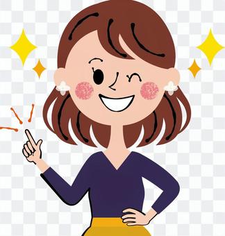 Wink, plain clothes, young woman Wink, plain clothes, young woman