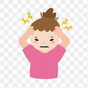 A woman with a headache A woman with a headache