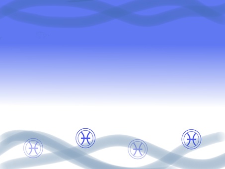 The symbol of Pisces floating in the waves The symbol of Pisces floating in the waves