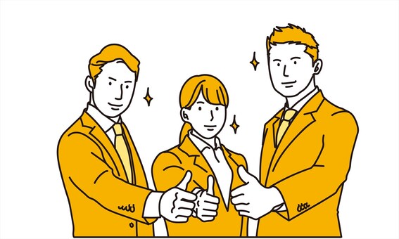 Business person who gives a good sign Business person who gives a good sign