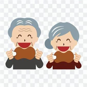 Elderly people with a strong appetite (grandparents) Elderly people with a strong appetite (grandparents)