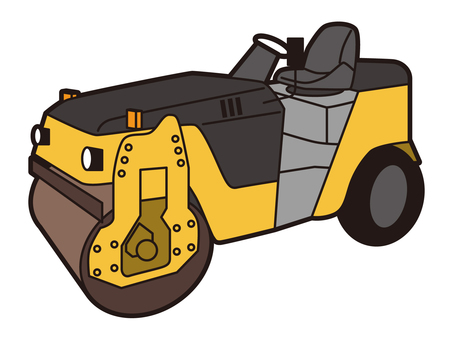 Roller car Road construction Construction site Roller car Road construction Construction site