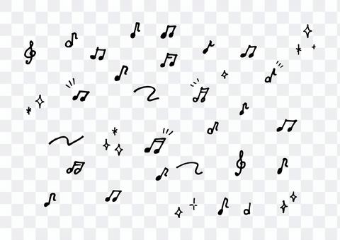 手描きの音符セット 手描きの音符セット