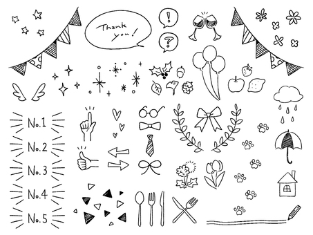 Cute handwritten decoration loose illustration Cute handwritten decoration loose illustration