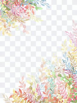 Multicolored botanical frame vertical composition Multicolored botanical frame vertical composition