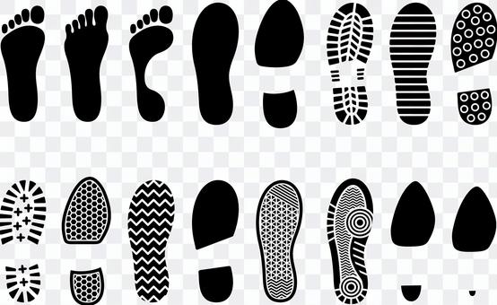 Footprint shoe sole set Footprint shoe sole set