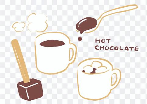 Hot chocolate illustration set Hot chocolate illustration set