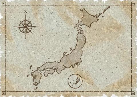 Japan map old map style Japan map old map style