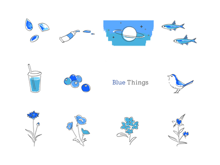 Various blue sets Various blue sets