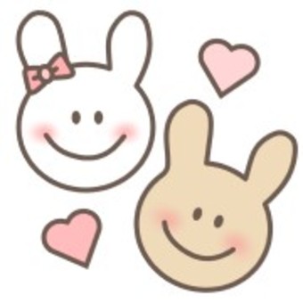ウサギ 白 顔 リボン 笑顔 ウサギ 白 顔 リボン 笑顔