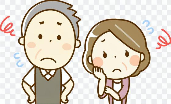 Senior couple worried Senior couple worried