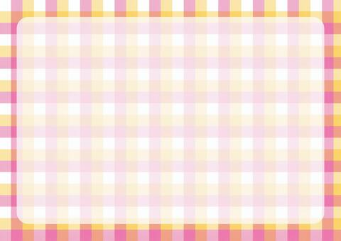 Gingham check frame pink × yellow Gingham check frame pink × yellow