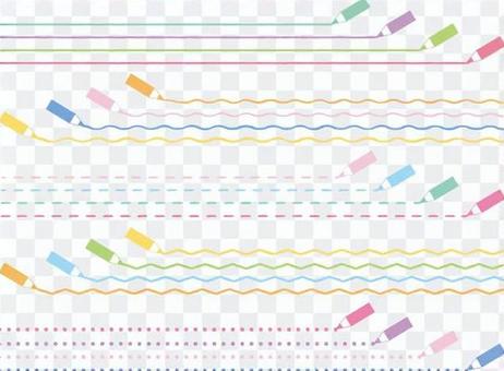 Pencil colorful line set Pencil colorful line set