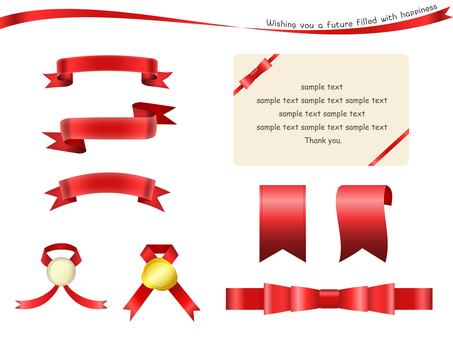 Red ribbon and message card Red ribbon and message card