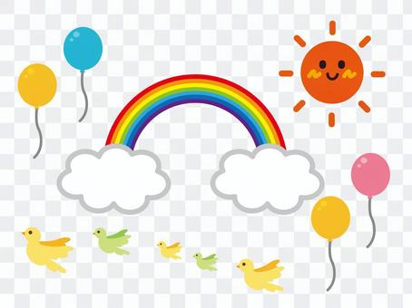 Sun Rainbow Birds Balloon Sun Rainbow Birds Balloon