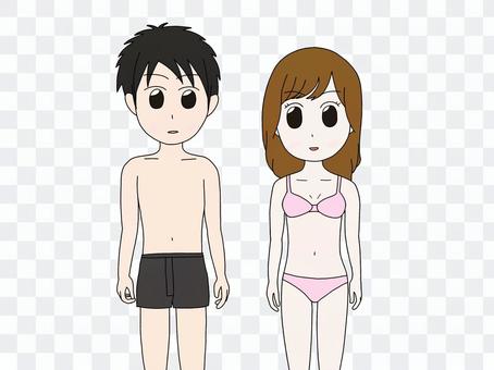 Man and woman swimsuit Man and woman swimsuit
