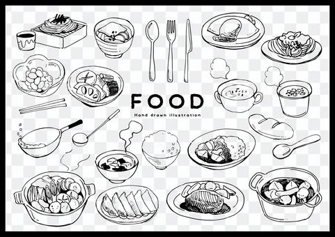 Handwritten food illustration set Handwritten food illustration set