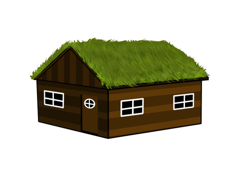 Scandinavian grass roof log house Scandinavian grass roof log house