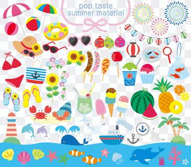 Summer material set 01_pop Summer material set 01_pop