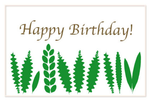 Green leaf birthday card Green leaf birthday card
