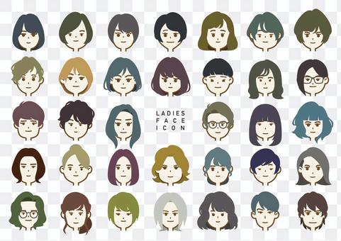 Ladies Face Icon-Color Ladies Face Icon-Color