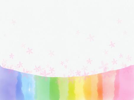 Rainbow color and flower background Rainbow color and flower background