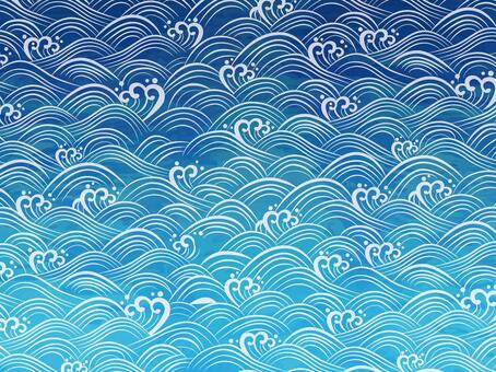 Summer Japanese Pattern Sea and Wave Pattern Background Summer Japanese Pattern Sea and Wave Pattern Background