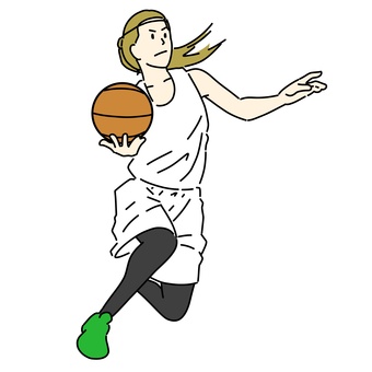Female basketball player to lay up Female basketball player to lay up