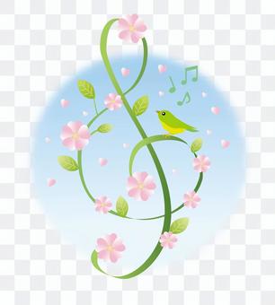 Birds singing blue skies and spring Birds singing blue skies and spring