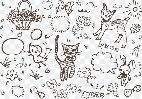 Handwritten girly illustration material collection cute decoration Handwritten girly illustration material collection cute decoration