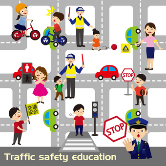 Traffic safety illustration Traffic safety illustration