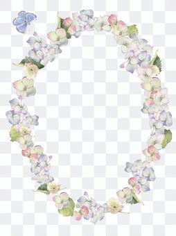 Flower frame 90 - Hydrangea flower frame frame oval shape Flower frame 90 - Hydrangea flower frame frame oval shape
