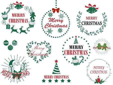 Simple Christmas frame set green Simple Christmas frame set green