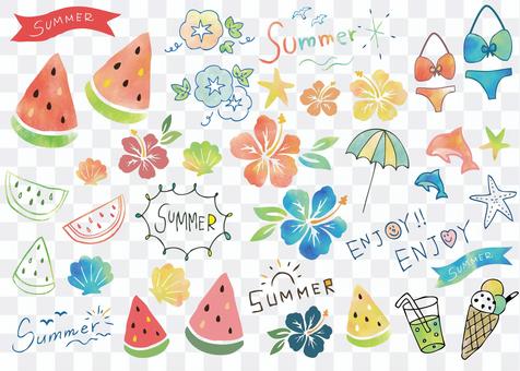 Summer illustration set Summer illustration set