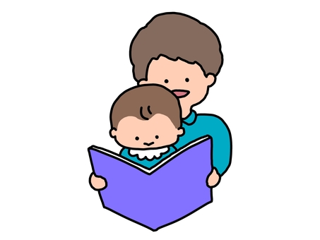 Storytelling of picture books Father and son Storytelling of picture books Father and son