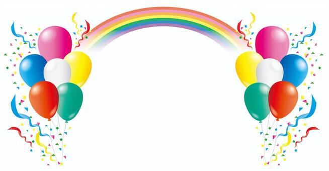 Balloon and rainbow celebration card Balloon and rainbow celebration card