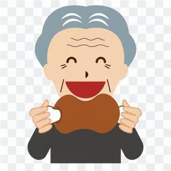 Elderly people with a strong appetite (grandpa) Elderly people with a strong appetite (grandpa)