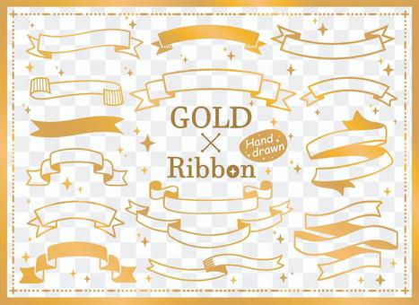 Gold ribbon frame set Gold ribbon frame set