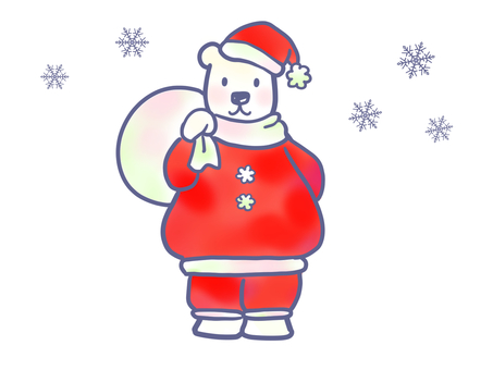 Polar bear Santa carrying gifts Polar bear Santa carrying gifts
