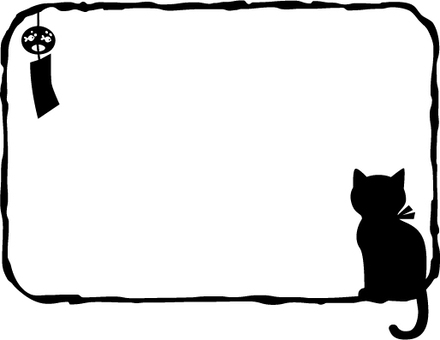 Cat and wind chimes frame Cat and wind chimes frame