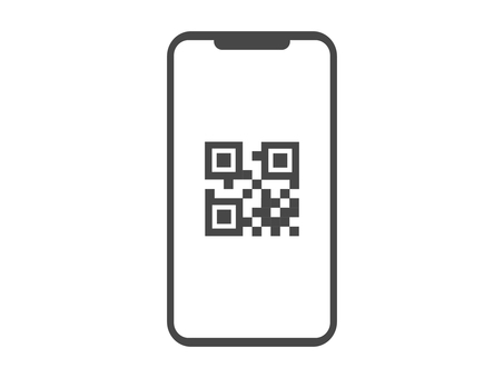 Smartphone screen with QR code displayed Smartphone screen with QR code displayed