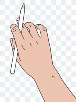 Hand tablet pen Asian yellow race Hand tablet pen Asian yellow race