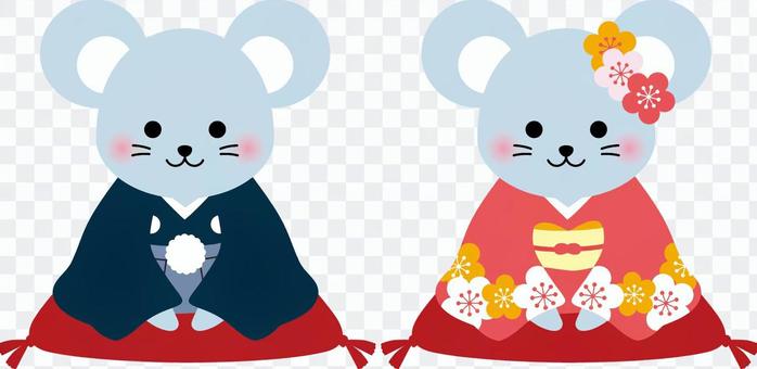 Childhood illustration of a kimono and kimono Childhood illustration of a kimono and kimono