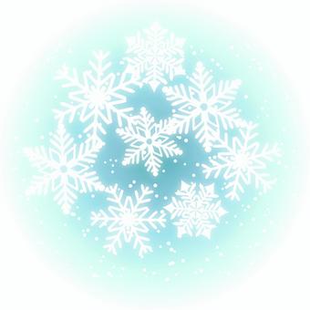 雪の結晶のほわほわイメージ青 雪の結晶のほわほわイメージ青