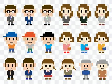 Dot picture person set 02 Dot picture person set 02