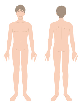 Naked front and back of men Naked front and back of men